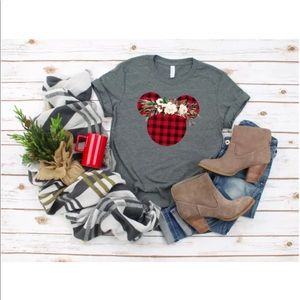 Disney Mouse Ears Floral Christmas Tee